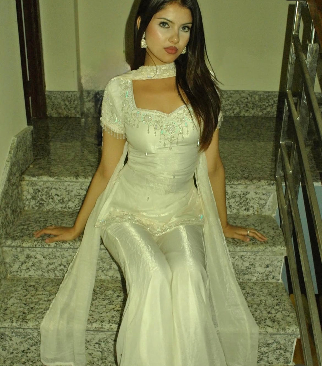 MEHER - Ivory Embellished Sharara Set