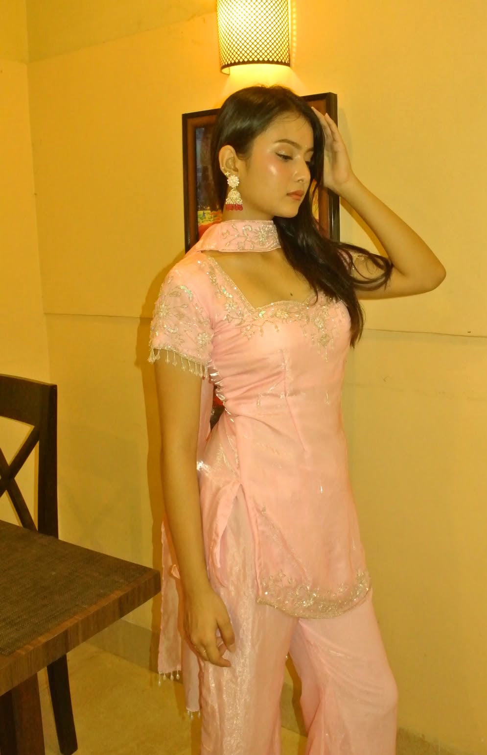 NOOR - Blush Pink Sharara Set