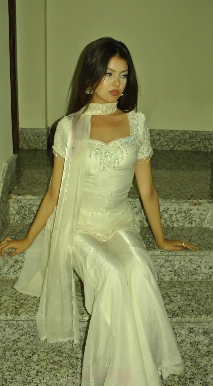 MEHER - Ivory Embellished Sharara Set
